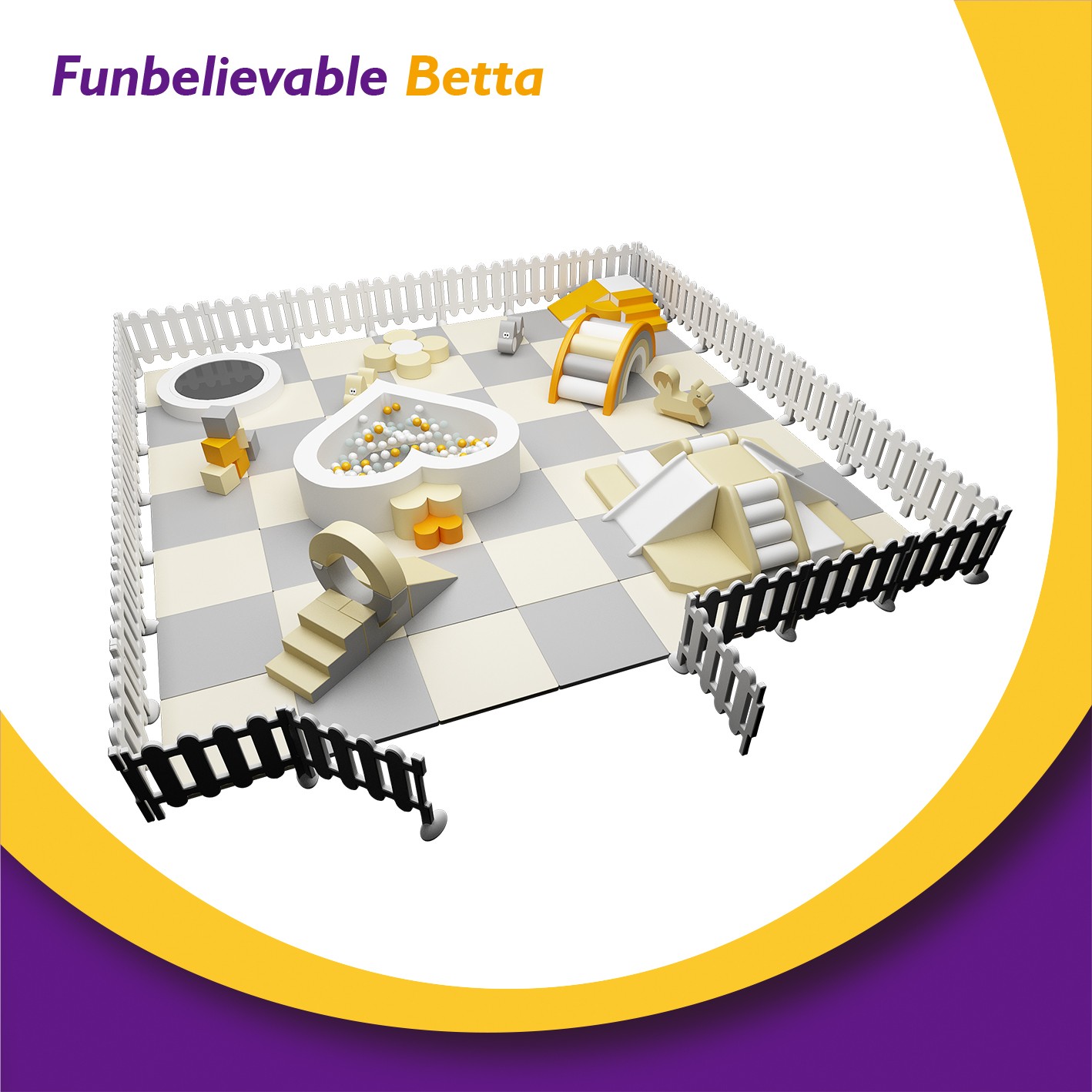 Bettaplay Kids Yellow And White Lovely Beige Style Soft Play