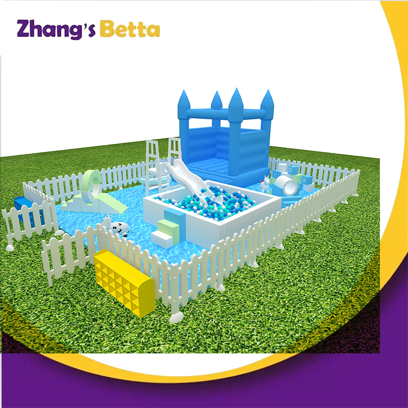 Bettaplay Blue Ocean kids soft play set equipment indoor playground with baby mat and fence