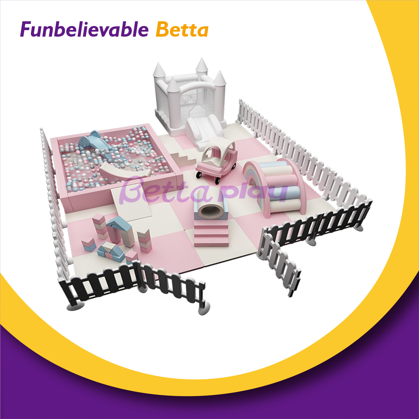 Bettaplay Lovely Pink softplay equipment package equipment for party hire