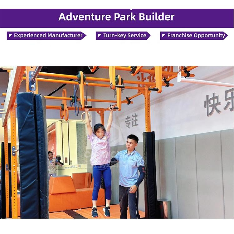 286 sq.m Indoor Parkour Training Equipment, Kids Obstacle Course, Gym Ninja Warrior & Themed Maze