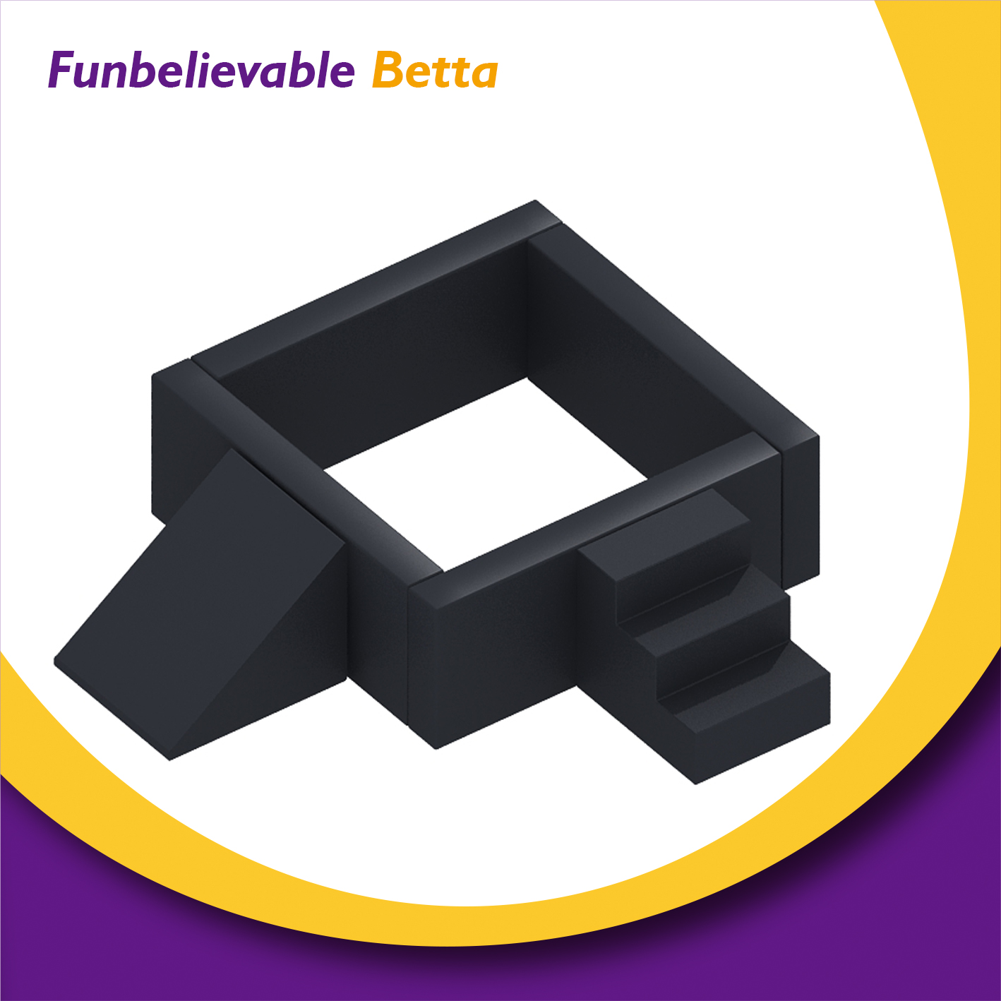 Bettaplay square ball pit soft play ball pit with stairs and slide