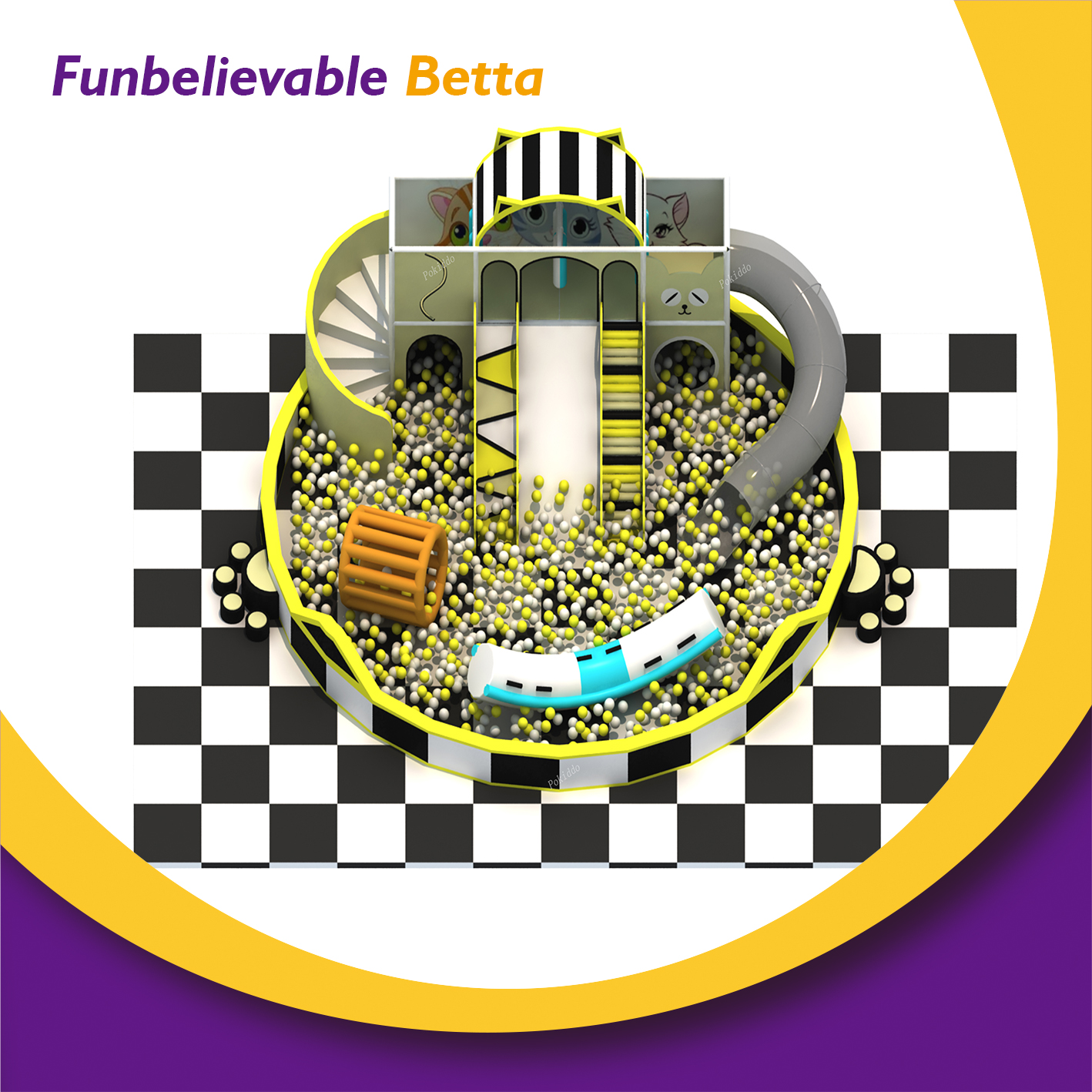 Bettaplay children soft play kids slide play house ball pool soft ball pit for shopping mall