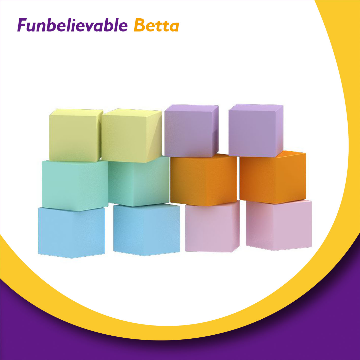 Bettaplay soft play party rental cubic all foam blocks straw stack style for kids