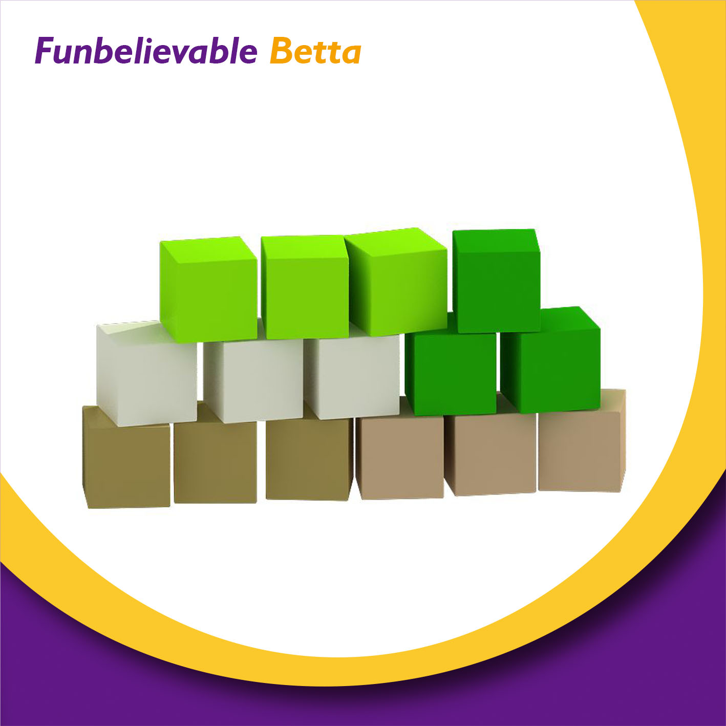 Bettaplay soft play party rental cubic all foam blocks straw stack style for kids