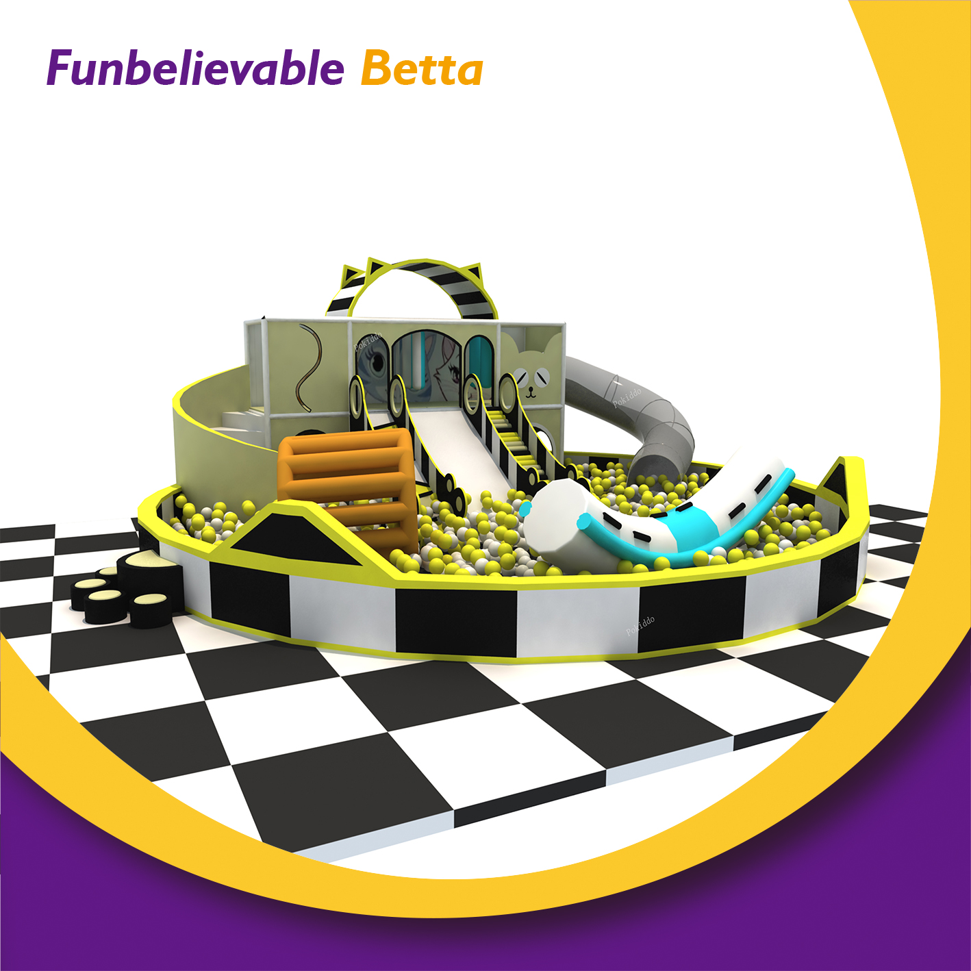 Bettaplay children soft play kids slide play house ball pool soft ball pit for shopping mall