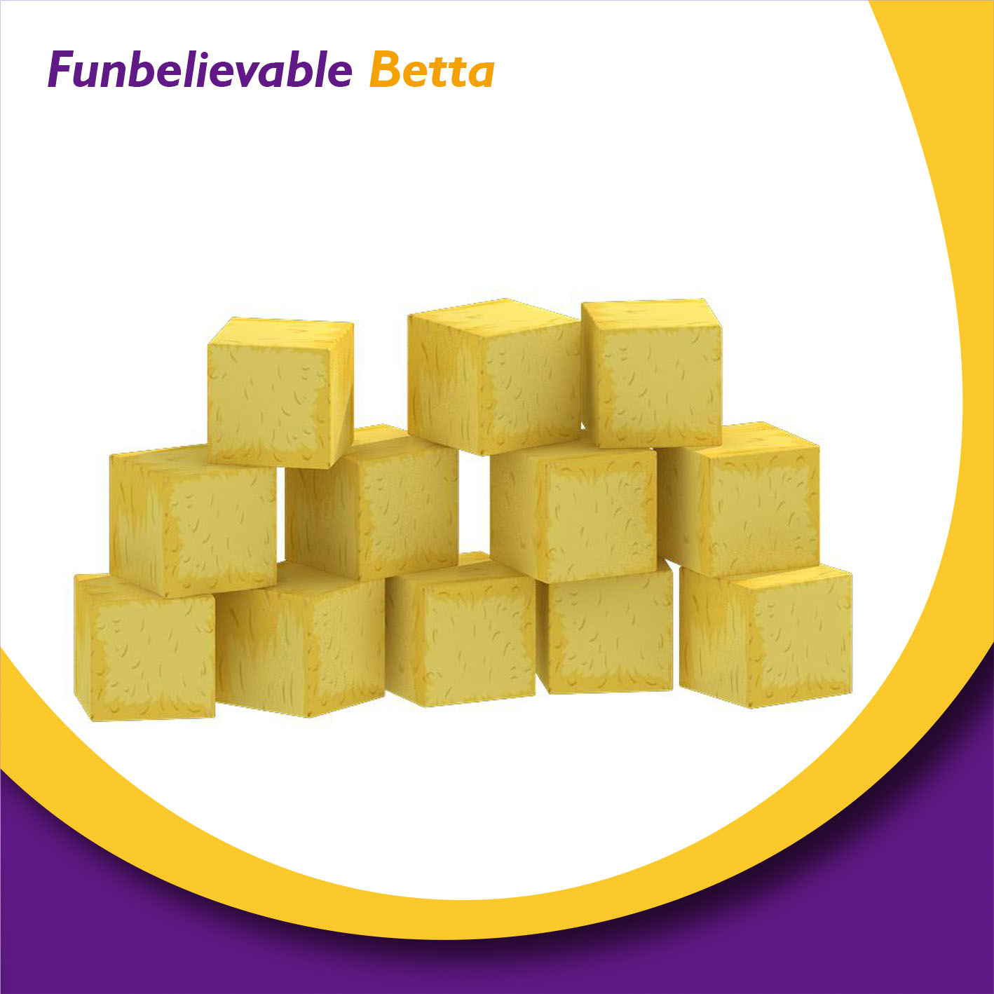 Bettaplay soft play party rental cubic all foam blocks straw stack style for kids