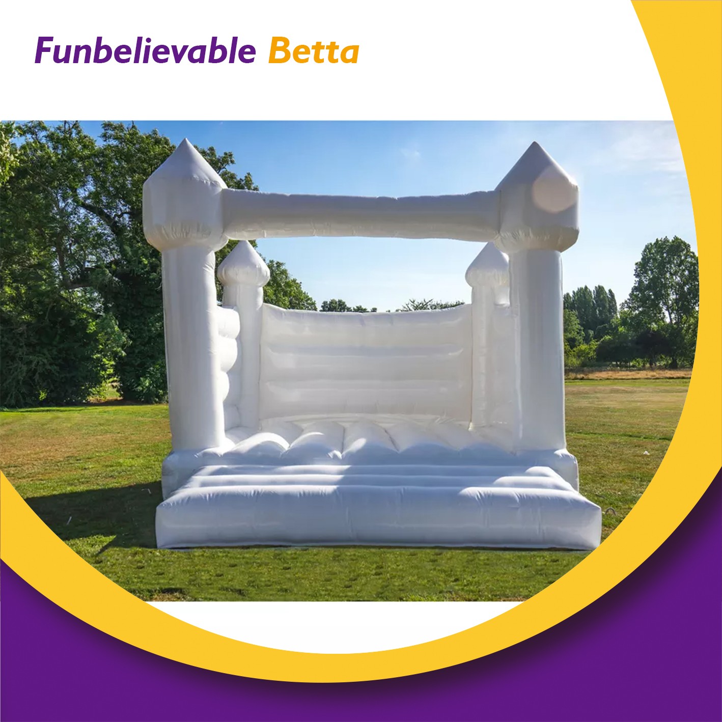 Bettaplay New Outdoor Wedding Rental White Bouncer Inflatable Jumping Castle