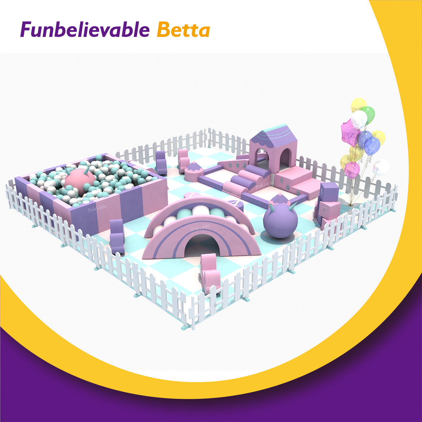 Bettaplay blue customized Soft play package for indoor kids playground